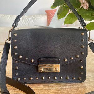 Furla Mini Gold Studded Crossbody Handbag
